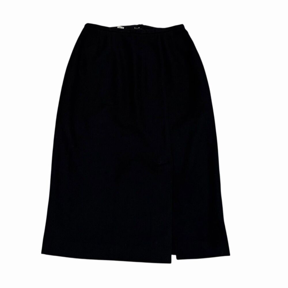 Kim Rogers Skirt Vintage Womens‎ 100% Pure Wool Midi Fully Lined A-Line 8 Black